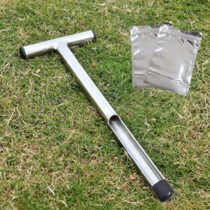 16-Inch Soil Probe with 2 Baggage – Soil Sampling Instrument for Garden and Home Crops, T-Deal with Stainless Metal Sampler Rod for Soil Testing