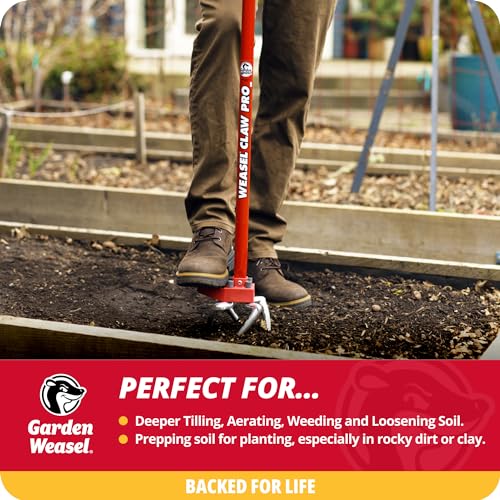 Backyard Weasel Claw Professional - 3-in-1 Device | Domesticate, Loosen, Aerate, and Weed | Hand Tiller, Twisting Weeding Device, Digging Fork, Cultivator, Soil Loosener | Mannequin 91334