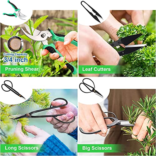 Bonsai Software Set - 24-Piece Equipment for Freshmen, Contains Pruning Shears, Scissors, PU Leather-based Bag, and Important Instruments for Bonsai Tree Care and Trimming